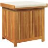Kuddlåda utomhus massivt trä akacia vidaXL 60 x 50 x 61 cm – miniatyr 2