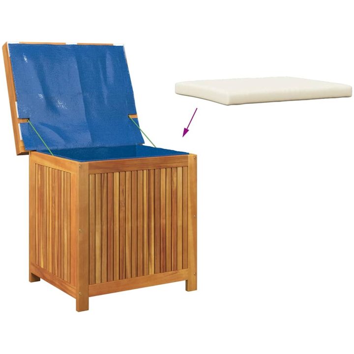 Kuddlåda utomhus massivt trä akacia vidaXL 60 x 50 x 61 cm – bild 8
