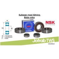 Kullager 6000-2RS 26x10x8 Dubbeltätad
