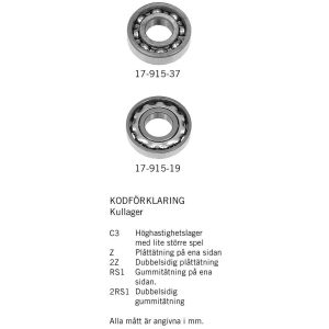 Kullager 6204 C4 47x20x14 Otätat båda sidor