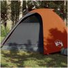 Kupoltält 4 personer grå och orange vattentätt vidaXL 267 x 272 x 145 cm – miniatyr 1