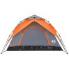 Kupoltält 5 personer grå och orange snabbrest vidaXL 5 - Person – miniatyr 6