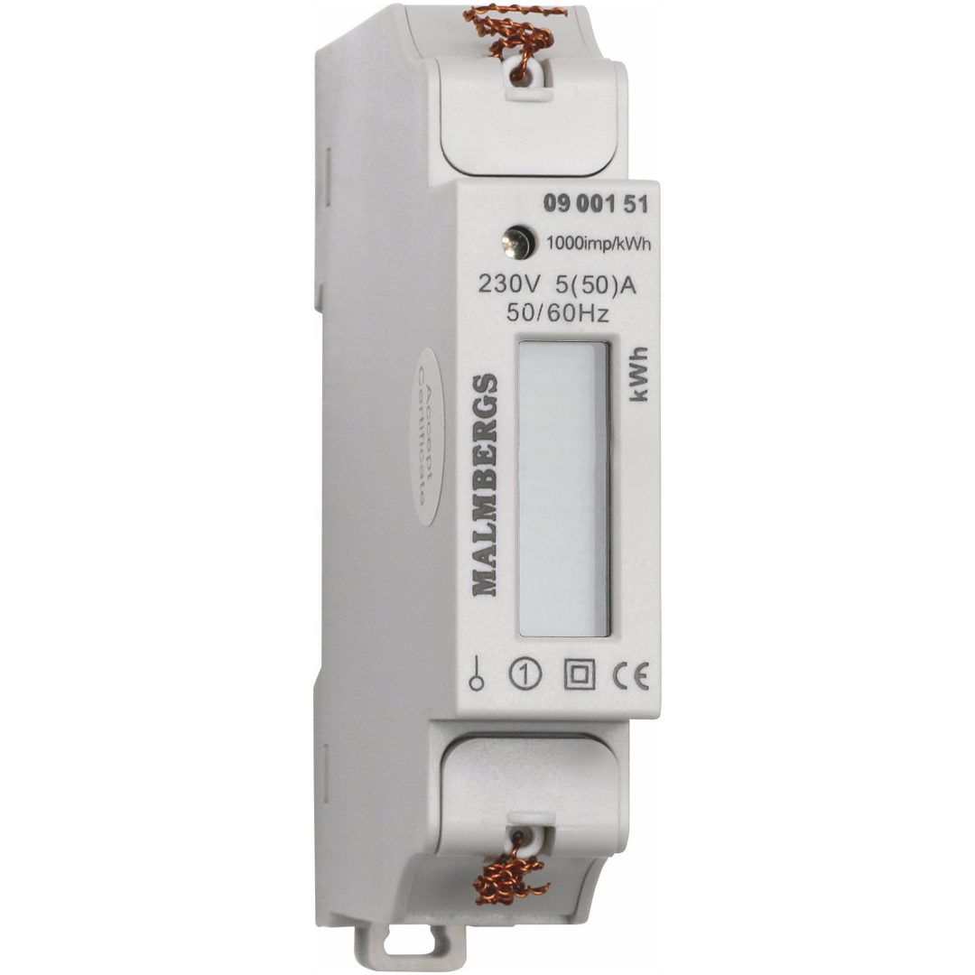 kWh-mätare, 1-fas, 50A MALMBERGS