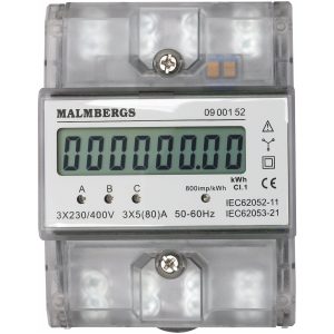 kWh-mätare, 3-fas, 63A MALMBERGS