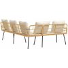 L-formad soffa Natural Poly Rattan vidaXL 231 x 173 x 78 cm – miniatyr 5