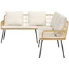 L-formad soffa Natural Poly Rattan vidaXL 231 x 173 x 78 cm – miniatyr 6