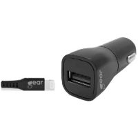 LADDARE 12-24V 1XUSB. MFI C892.4A SVART LIGHTNING KABEL 1M