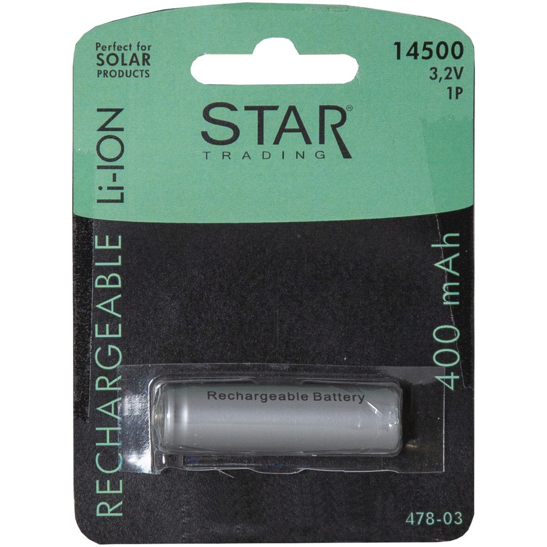 Laddbart batteri 14500 3,2V 400mAh Li-ion Silver Star Trading – bild 3