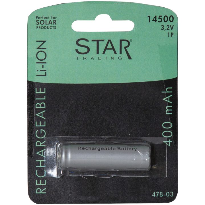 Laddbart batteri 14500 3,2V 400mAh Li-ion Silver Star Trading – bild 3