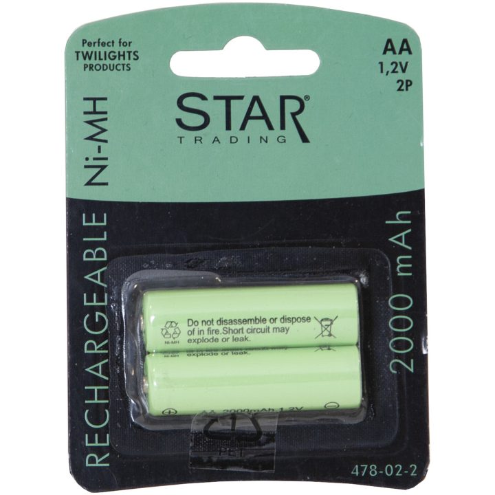 Laddbart batteri AA 1,2V 2000mAh Ni-MH Grön Star Trading – bild 5