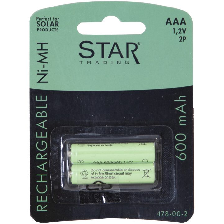 Laddbart batteri AAA 1,2V 600mAh Ni-MH Grön Star Trading – bild 5