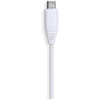 LADDKABEL USB-A TILL MICROUSB1M, VIT RUND KABEL