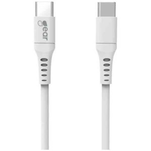 LADDKABEL USB-C TILL USB-C 2.01 M. VIT RUND KABEL