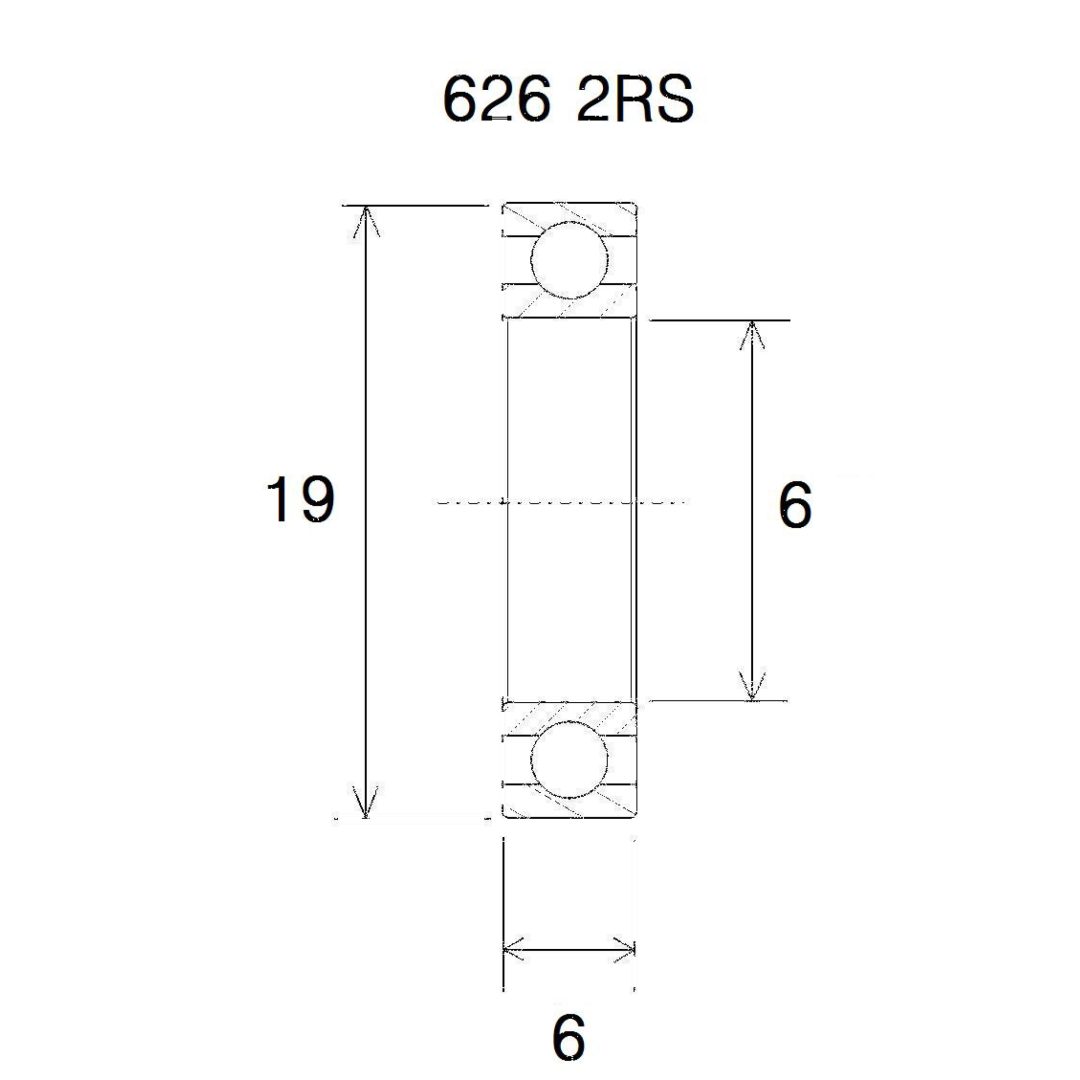 Lager 626-2rs B5 BLACK BEARING – bild 2
