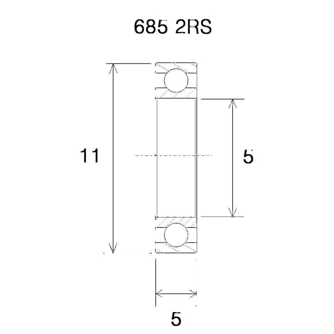 Lager 685-2rs B5 BLACK BEARING – bild 2