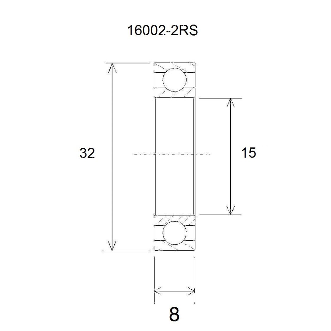Lager B3 16002-2rs BLACK BEARING – bild 2