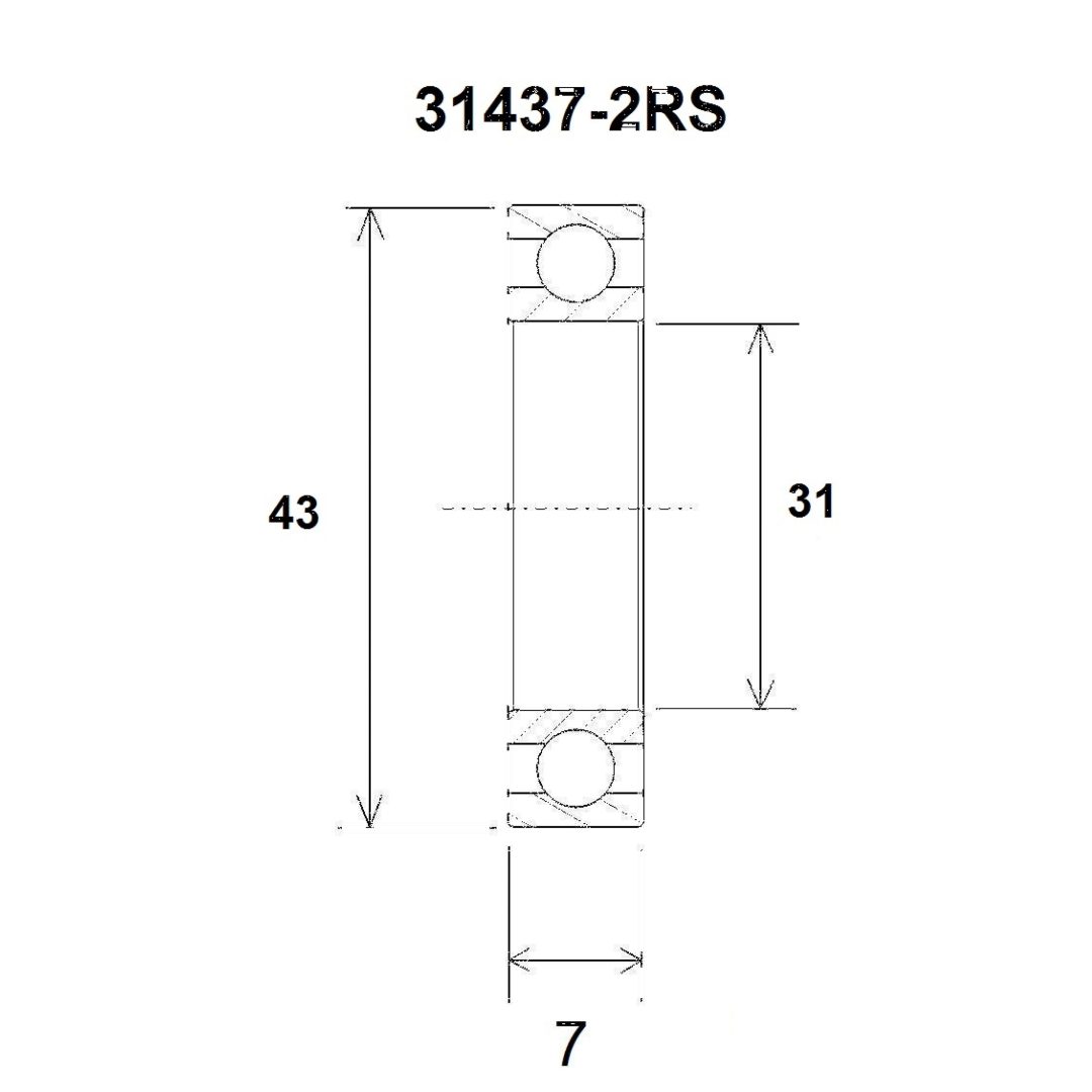 Lager B3 31437-2rs BLACK BEARING – bild 2