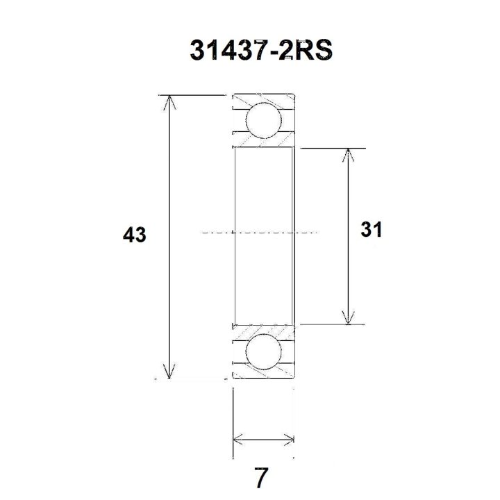 Lager B3 31437-2rs BLACK BEARING – bild 2