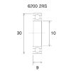 Lager B3 6200-2rs BLACK BEARING – miniatyr 2