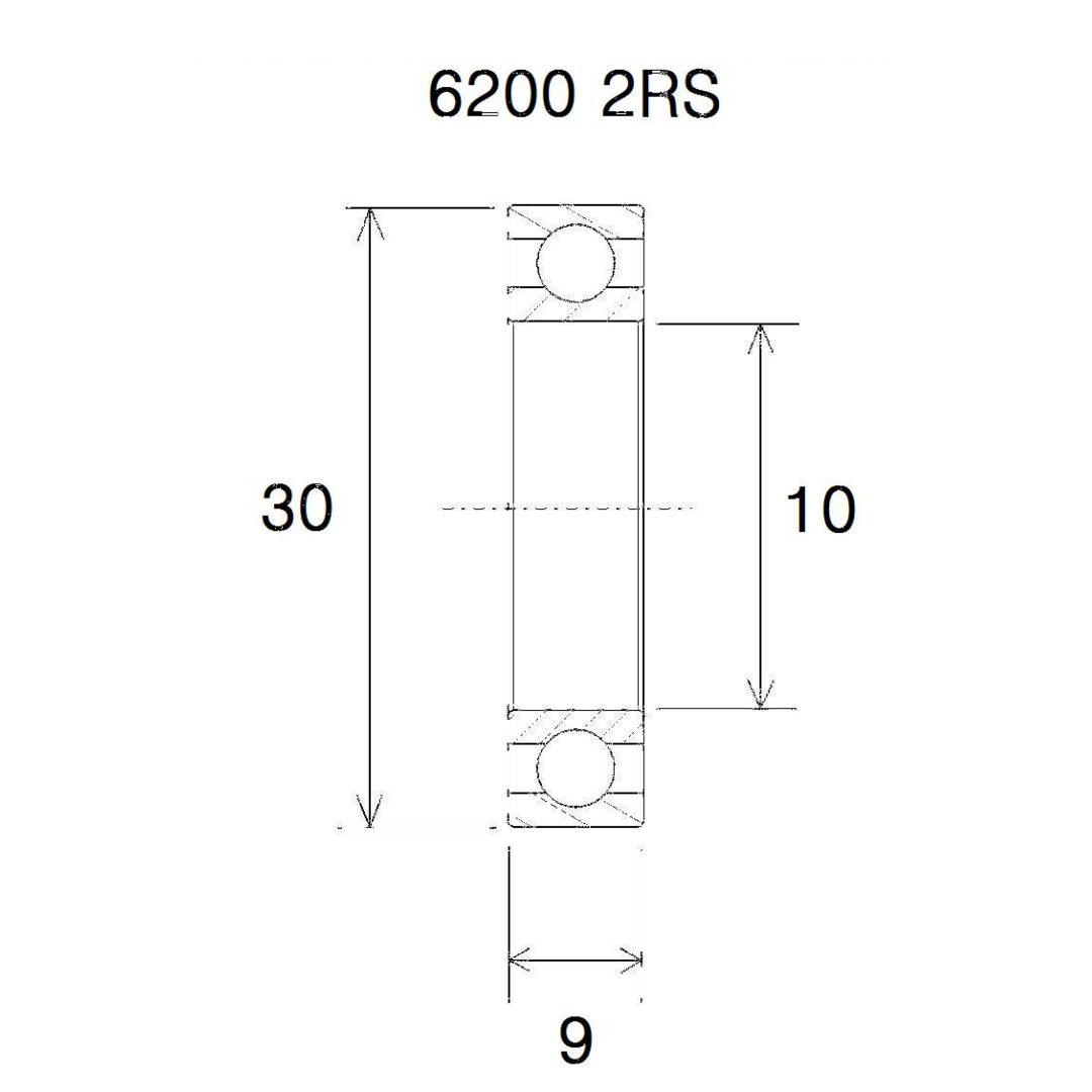 Lager B3 6200-2rs BLACK BEARING – bild 2
