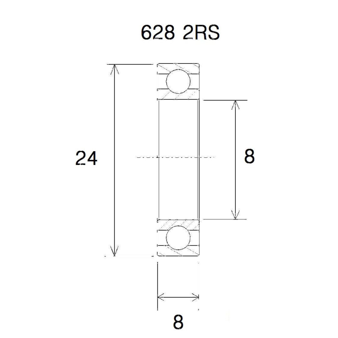 Lager B3 628-2rs BLACK BEARING – bild 2