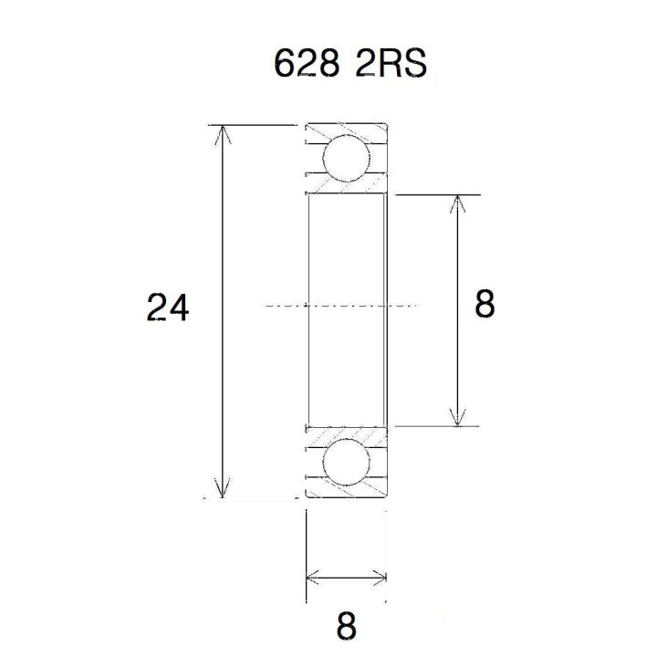 Lager B3 628-2rs BLACK BEARING – bild 2