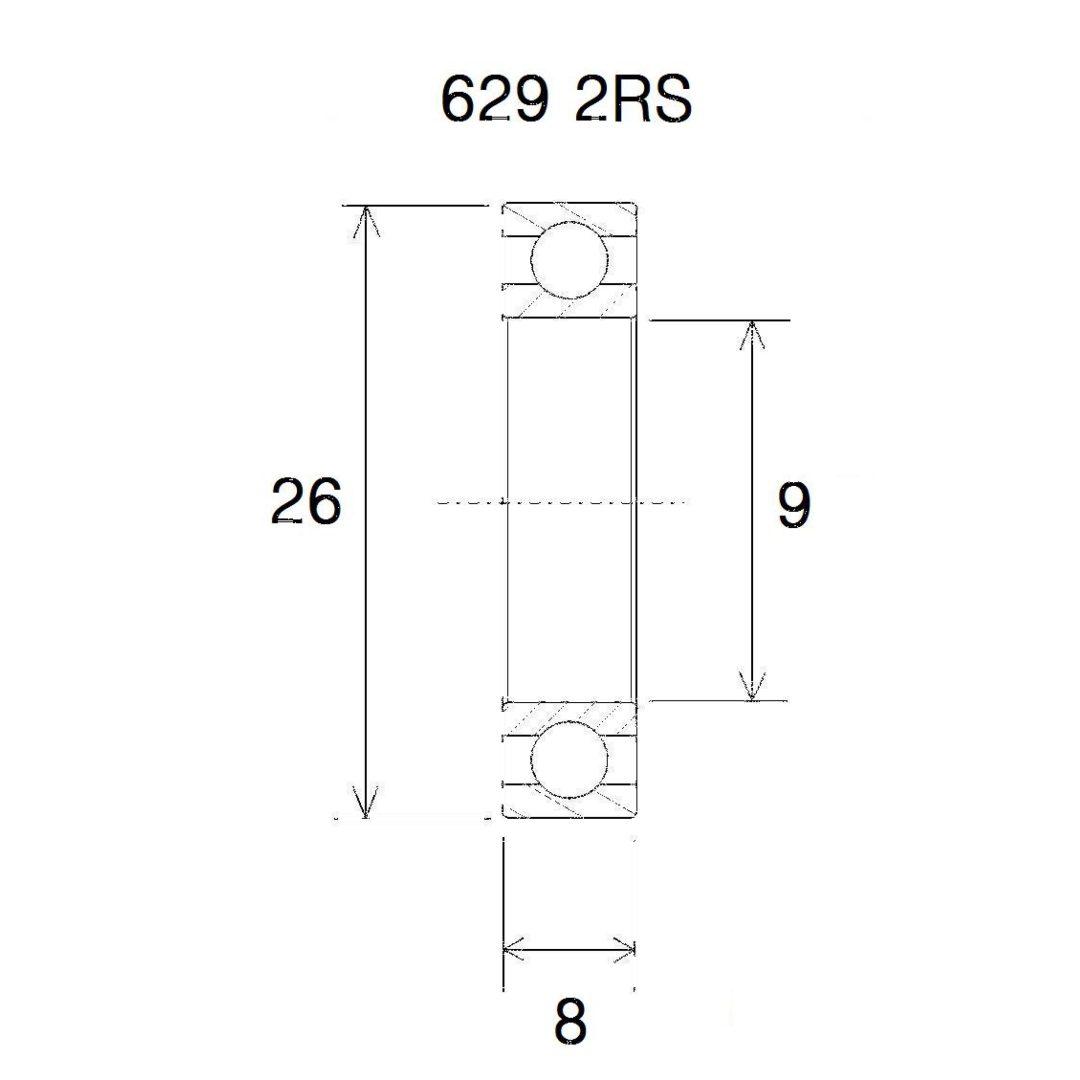 Lager B3 629-2rs BLACK BEARING – bild 2