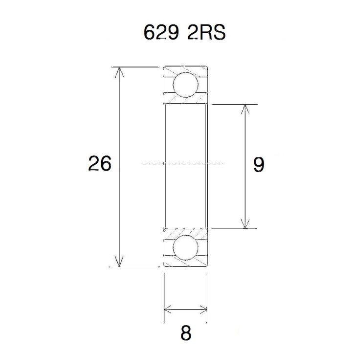 Lager B3 629-2rs BLACK BEARING – bild 2