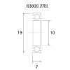 Lager B3 63800-2rs BLACK BEARING – miniatyr 2