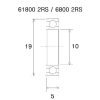 Lager B3 6800-2rs BLACK BEARING – miniatyr 2