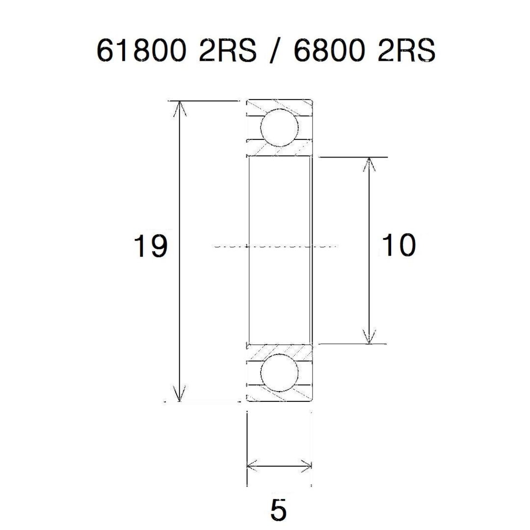 Lager B3 6800-2rs BLACK BEARING – bild 2