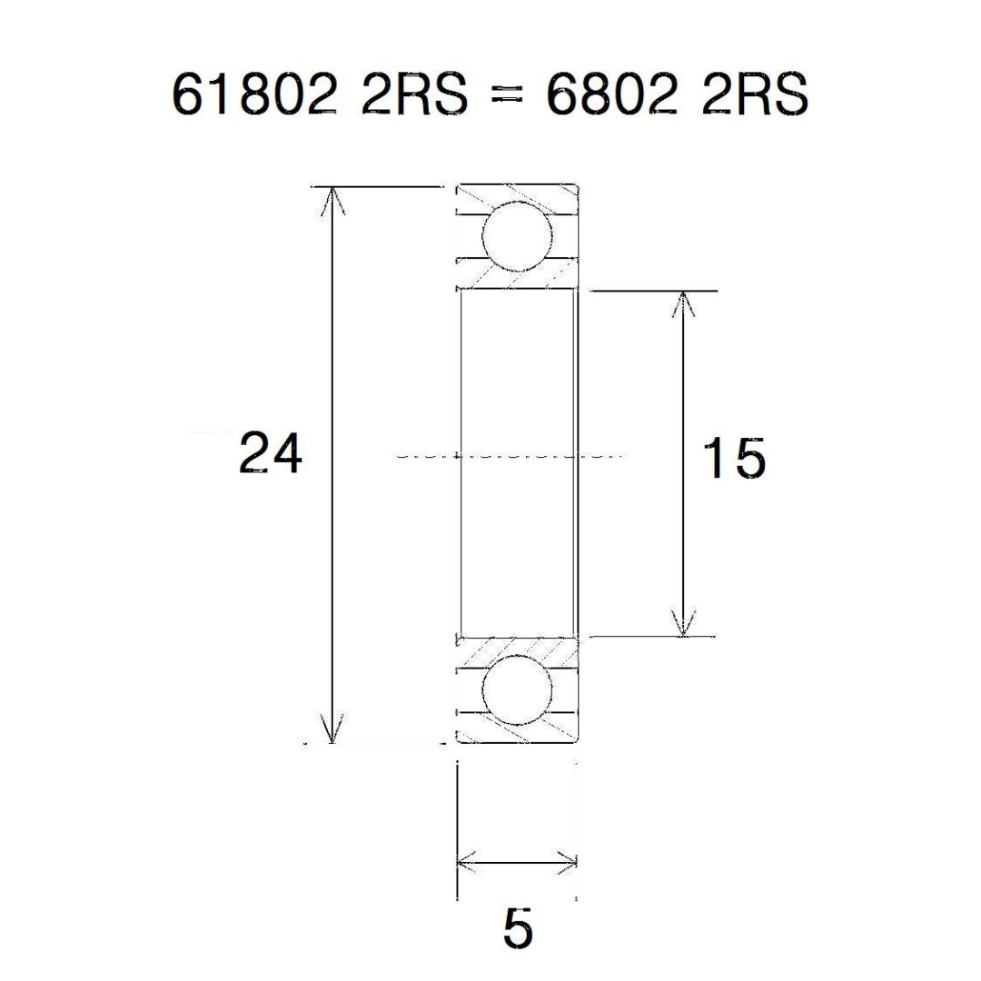Lager B3 6802-2rs BLACK BEARING – bild 2