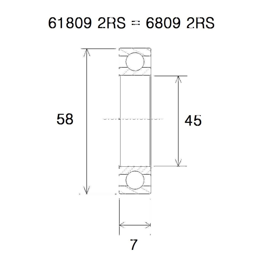 Lager B3 6809-2rs BLACK BEARING – bild 2
