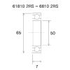 Lager B3 6810-2rs BLACK BEARING – miniatyr 2