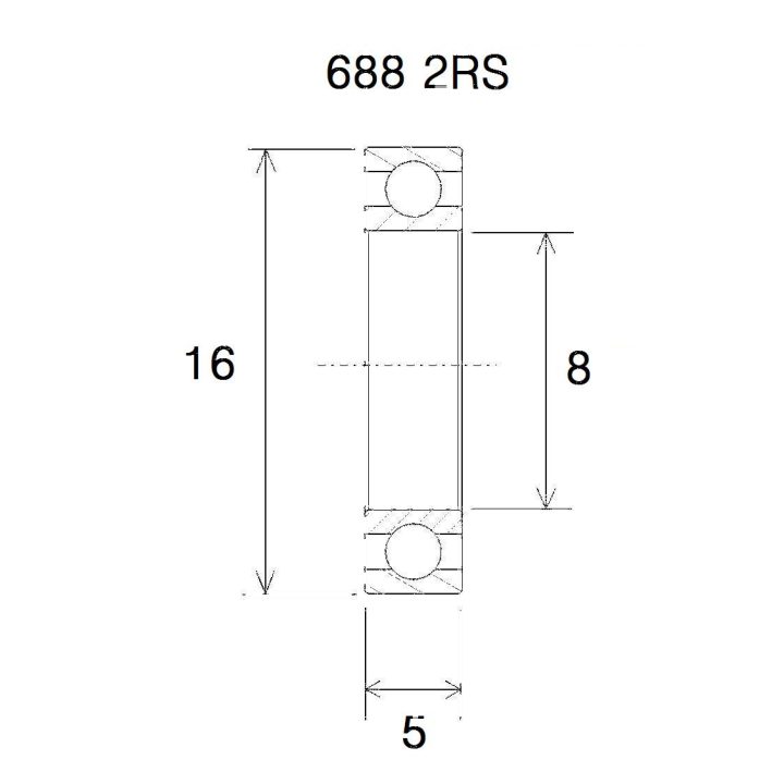 Lager B3 688-2rs BLACK BEARING – bild 2