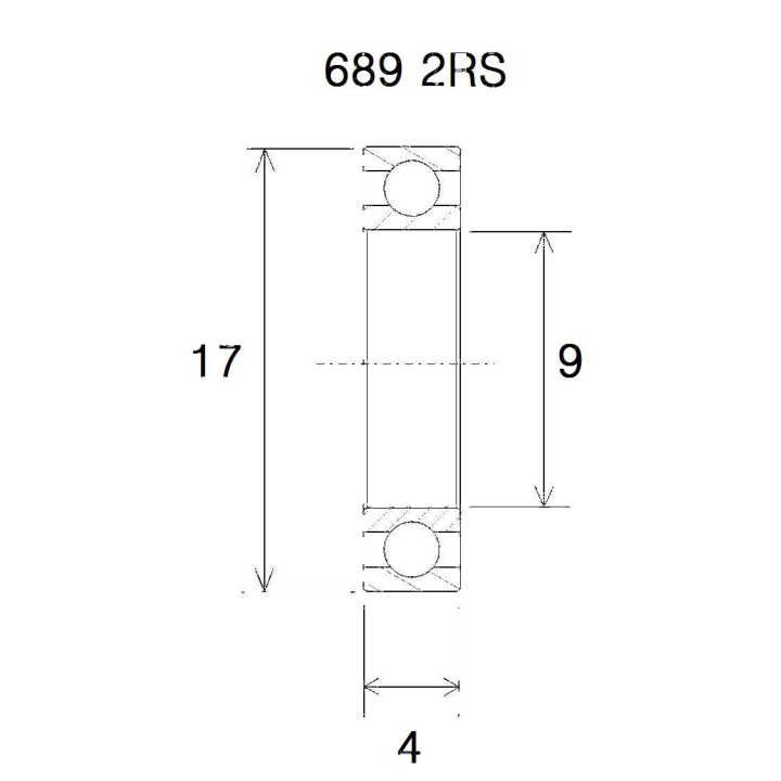 Lager B3 689/4-2rs BLACK BEARING – bild 2