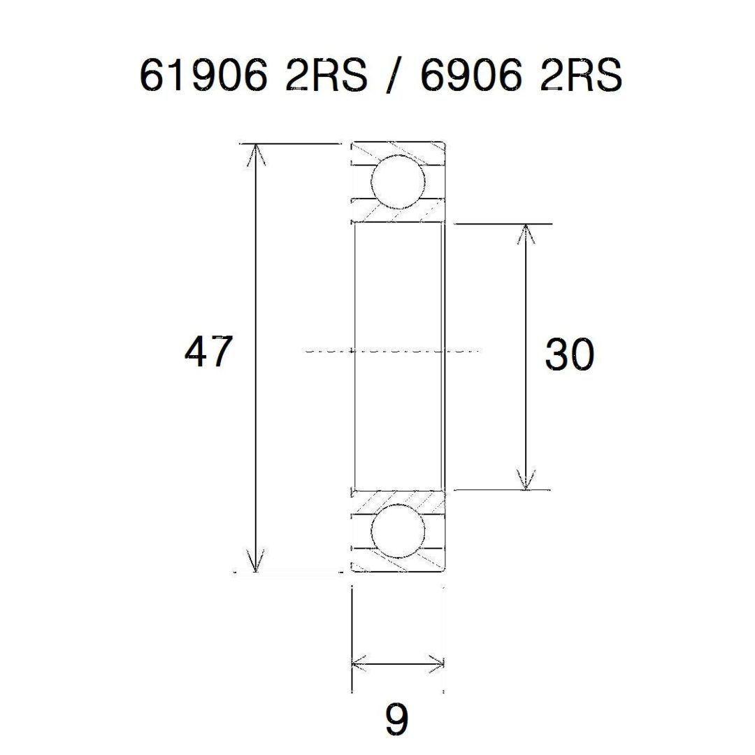 Lager B3 6906-2rs BLACK BEARING – bild 2
