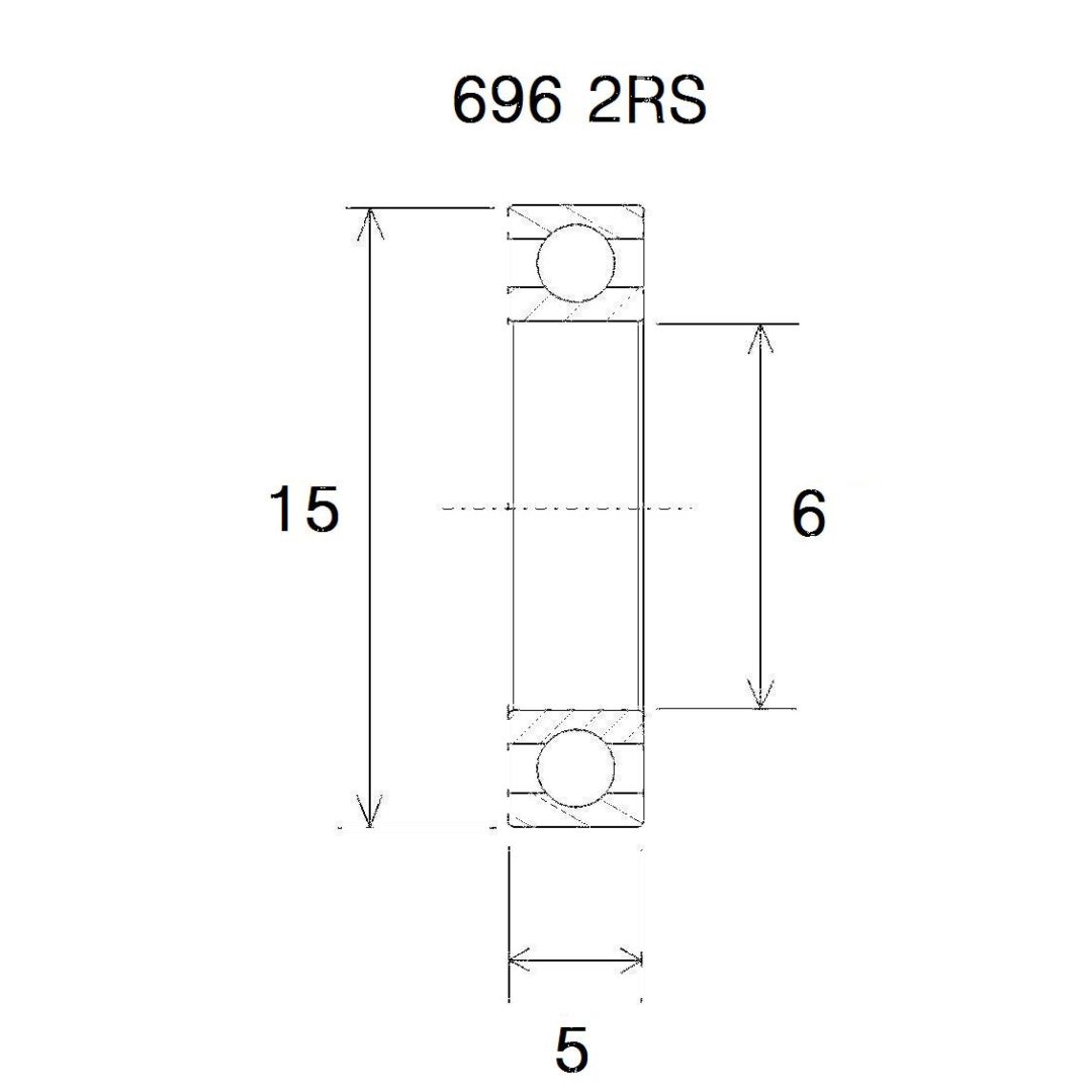 Lager B3 696-2rs BLACK BEARING – bild 2