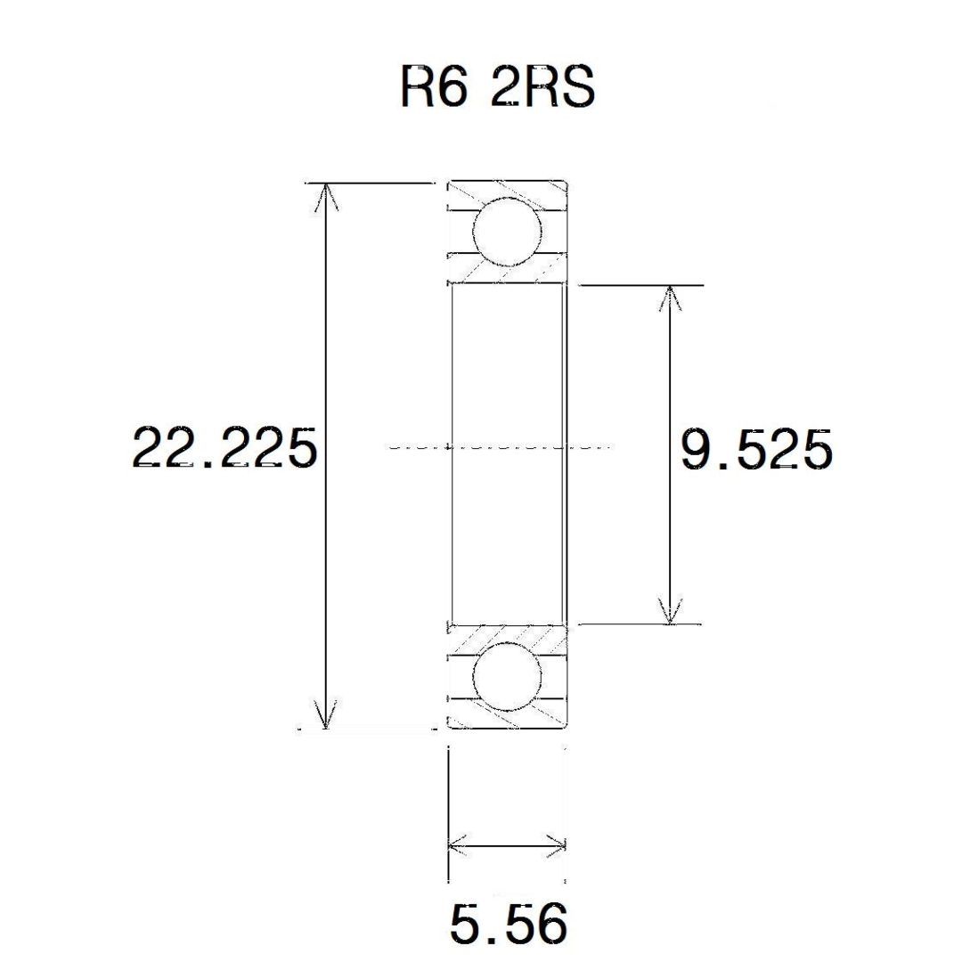 Lager B3 R6-2rs BLACK BEARING – bild 2