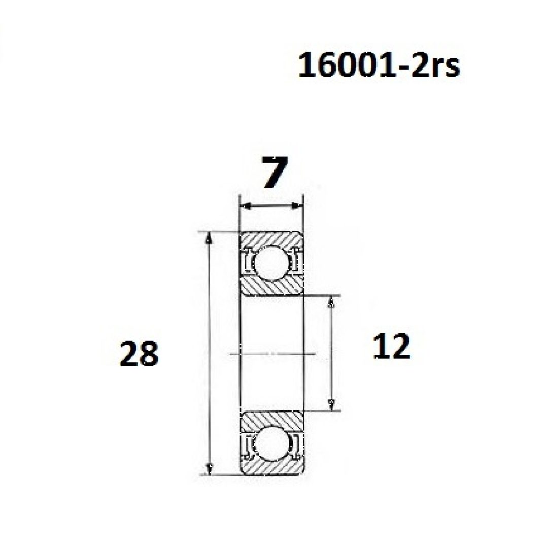 Lager B5 16001-2rs BLACK BEARING – bild 2