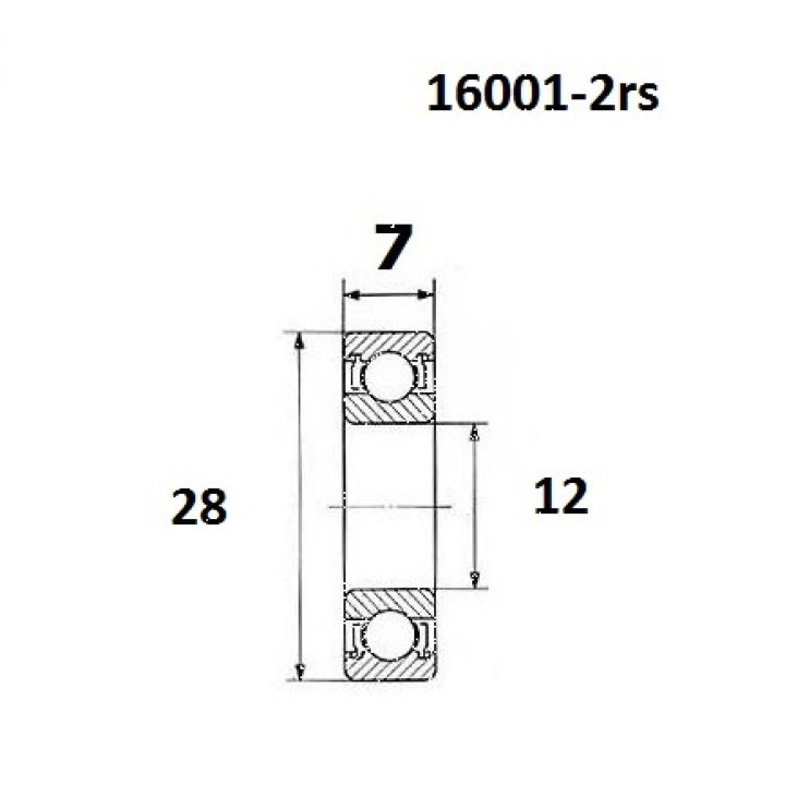 Lager B5 16001-2rs BLACK BEARING – bild 2