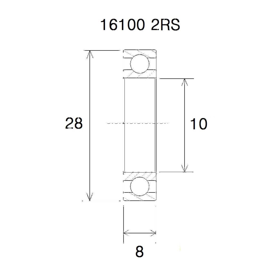 Lager B5 16100-2rs BLACK BEARING – bild 2