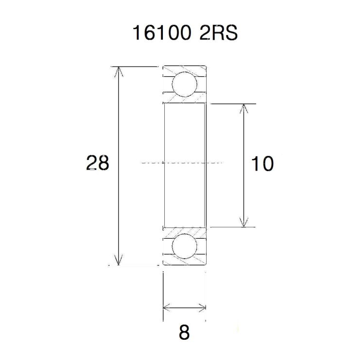 Lager B5 16100-2rs BLACK BEARING – bild 2