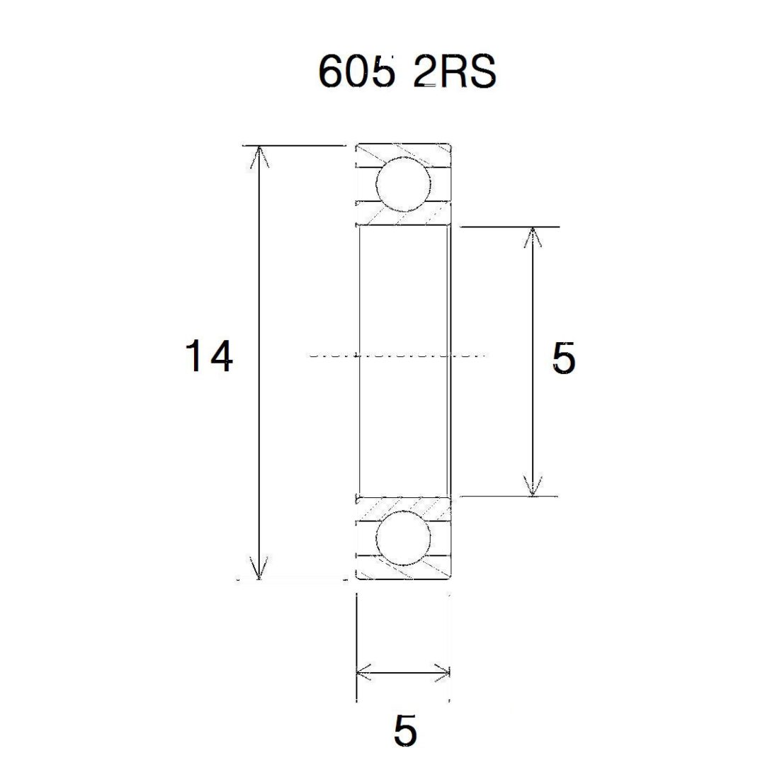 Lager B5 605-2rs BLACK BEARING – bild 2