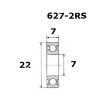 Lager B5 627-2rs BLACK BEARING – miniatyr 2
