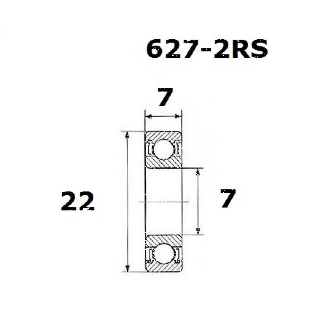 Lager B5 627-2rs BLACK BEARING – bild 2