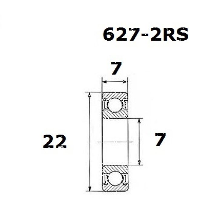Lager B5 627-2rs BLACK BEARING – bild 2
