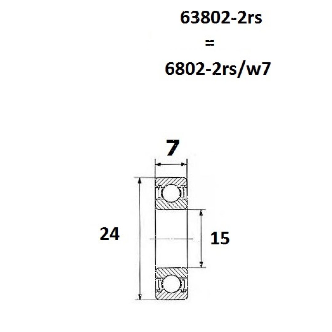 Lager B5 63802-2rs BLACK BEARING – bild 2