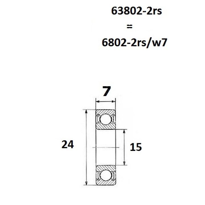 Lager B5 63802-2rs BLACK BEARING – bild 2