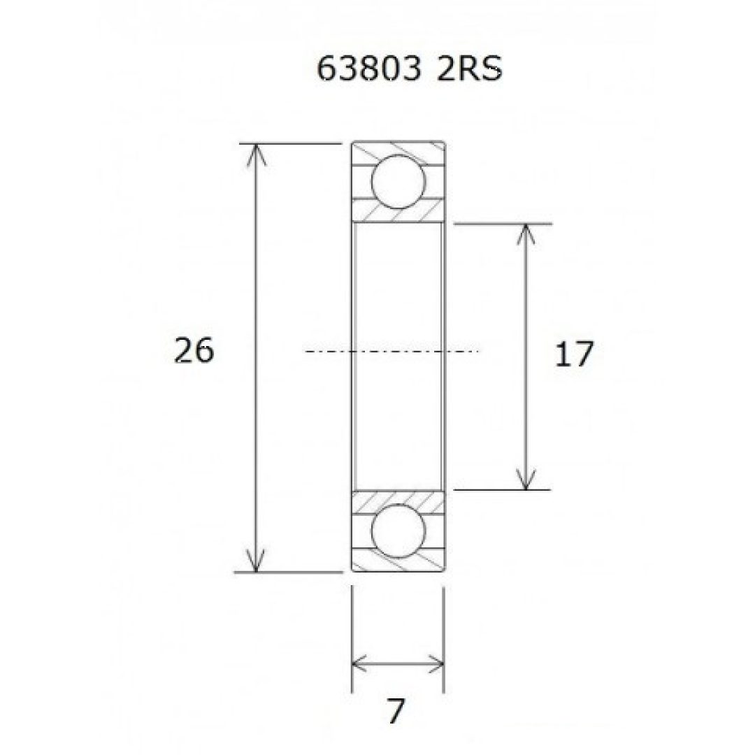 Lager B5 63803-2rs BLACK BEARING – bild 2